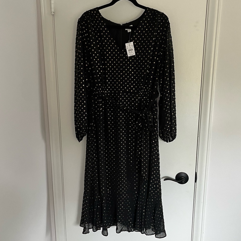 J-Crew Big-bow midi dress in clip dot